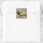 E55 Bull Elk Grote Stier Vierkante Sticker (Tas)