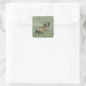E56 Bull Elk in Velvet Vierkante Sticker (Tas)
