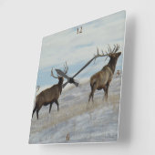 E57 Bull Elk Lucky 13 Bull Vierkante Klok (Hoek)