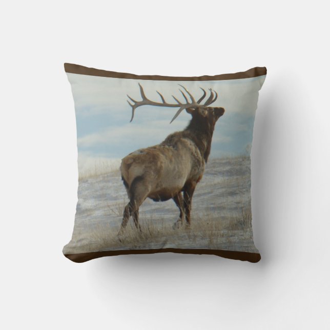 E58 Bull Elk Lucky 13 Bull Kussen (Voorkant)