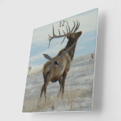 E58 Bull Elk Lucky 13 Bull Vierkante Klok (Hoek)