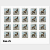 E58 Bull Elk Lucky 13 Bull Vierkante Sticker (Vel)