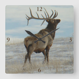 E58 Bull Elk Lucky 13 Stier Vierkante Klok