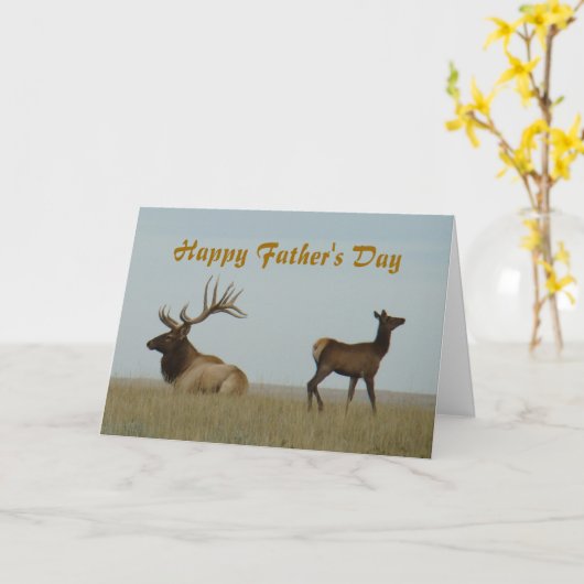 E5 Bull Elk en Yearling Kaart (Gele Bloem)