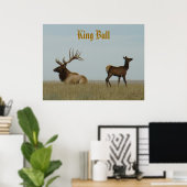 E5 Bull Elk en Yearling Poster (Thuiskantoor)