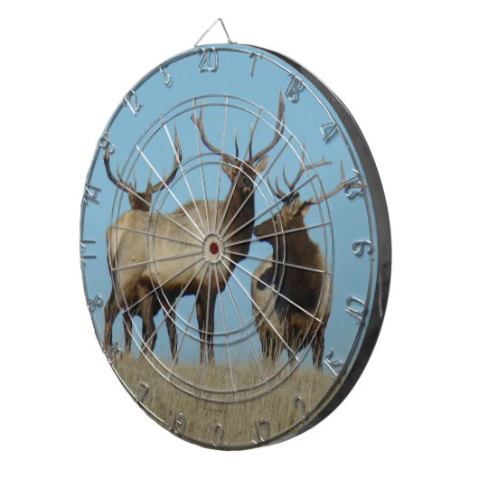 E60 Bull Elk sky Lined Dartbord (Voorkant Rechts)