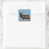 E62 Bull Elk Sky Lined Vierkante Sticker (Tas)