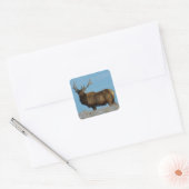 E62 Bull Elk Sky Lined Vierkante Sticker (Envelop)
