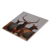 E66 Elk bull en koeien Tegeltje (Zijkant)