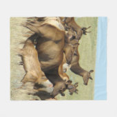 E7 Koe-eland Voert Kalf Fleece Deken (Voorkant (Horizontaal))