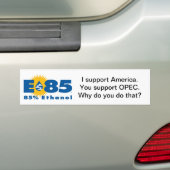 E85 "Steun Amerika" bumpersticker (Op auto)
