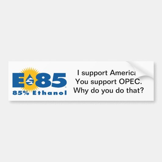 E85 "Steun Amerika" bumpersticker (Voorkant)