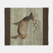 E8 Bull Elk in Fluweel Fleece Deken (Voorkant (Horizontaal))