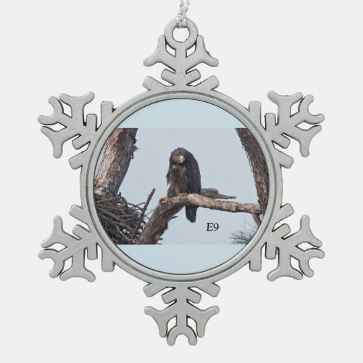 E9 sneeuwvlok tin sneeuwvlok ornament (Voorkant)