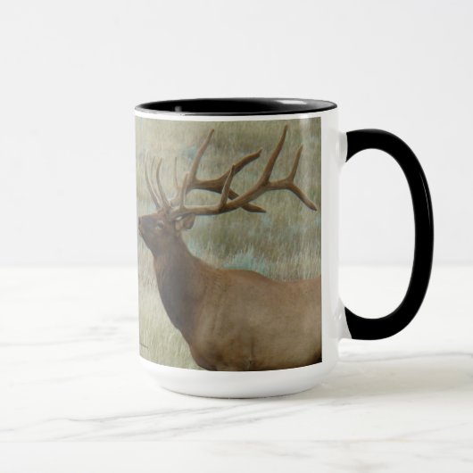 E9 Wapiti-bull in fluweel Mok (Rechts)