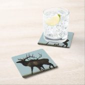 E 14 Big Bull Elk Silhouette Kartonnen Onderzetters (Insitu)