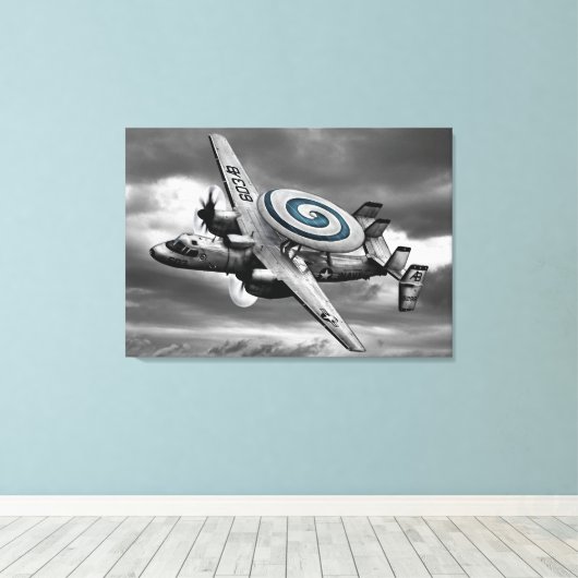 E-2 Hawkeye Canvas Afdruk (Insitu (Houten vloer))