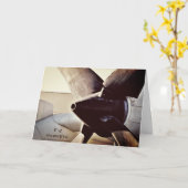 E-2 Hawkeye Propeller Militair Vliegtuig Verjaarda Kaart (Gele Bloem)