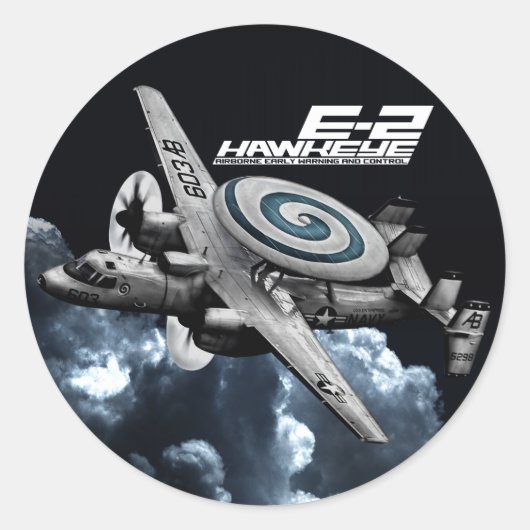 E-2 Hawkeye Ronde Sticker (Voorkant)