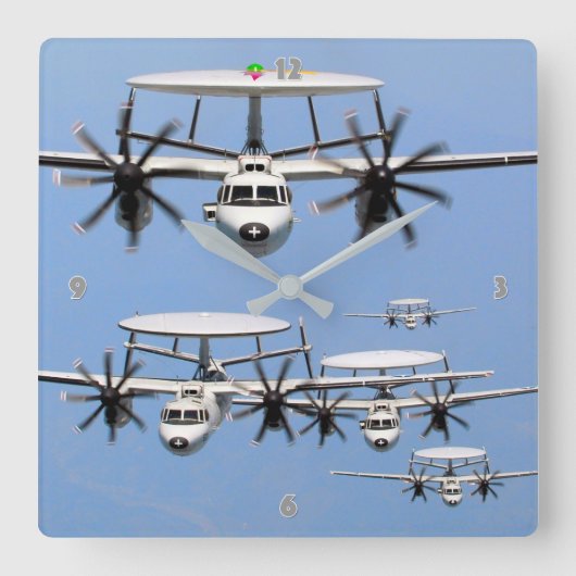 E-2 HAWKEYE VIERKANTE KLOK (Voorkant)