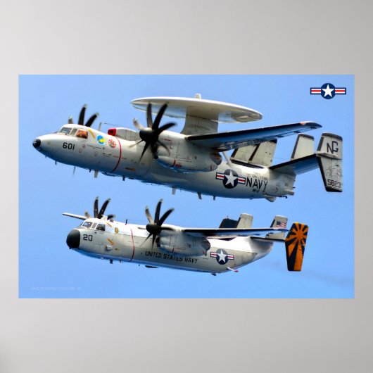 E-2C Hawkeye en C-2 Greyhound Poster (Voorkant)