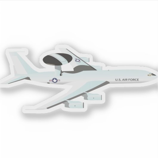 E-3 Sentry Early Warning Vliegtuig Sticker (Voorkant)