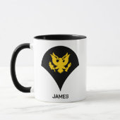 E-4 Specialist Amerikaanse leger rang Mok (Links)