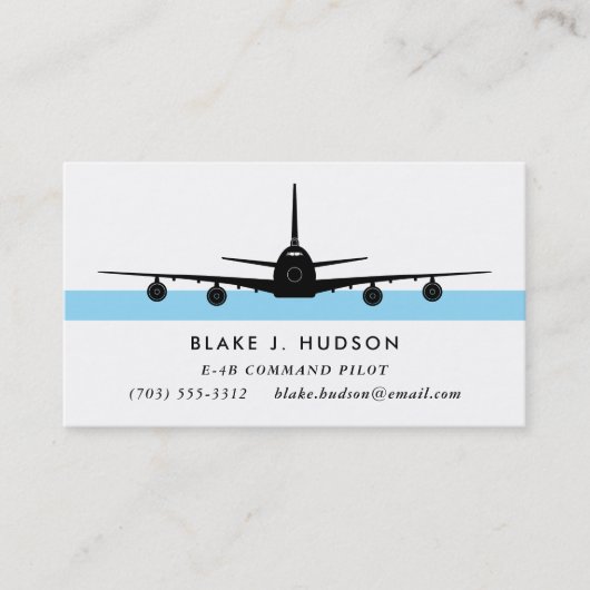 E-4B 747 Silhouette Piloot Visitekaartje (Voorkant)