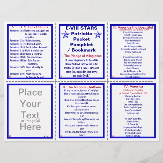 E-8** Patriottisch zakdoekje / Bladwijzer Flyer (Voorkant)