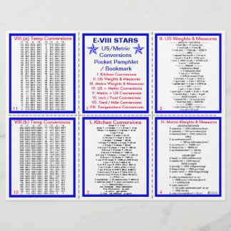 E-8** US / Metrische conversies Zakboekje Flyer