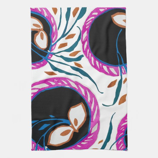 E. A. Séguy Art Nouveau , Botanical Pattern Theedoek (Verticaal)