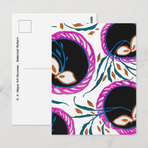 E. A. Séguy Art Nouveau, botanisch patroon Briefkaart