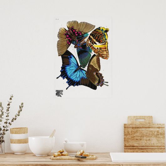 E.A. Séguy's  vlinders (1925) Poster (Keuken)