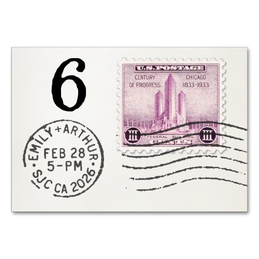 E&A Trouwreceptie Tafelkaart 6 Chicago Kaart (Achterkant)