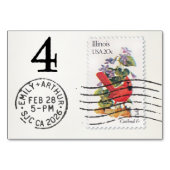 E&A Wedding Reception Table Card 4 Il Cardinal Kaart (Voorkant)