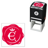 E - Antiek Wax Seal Gotische Kroon Initiaal Letter Zelfinktende Stempel (In situ)