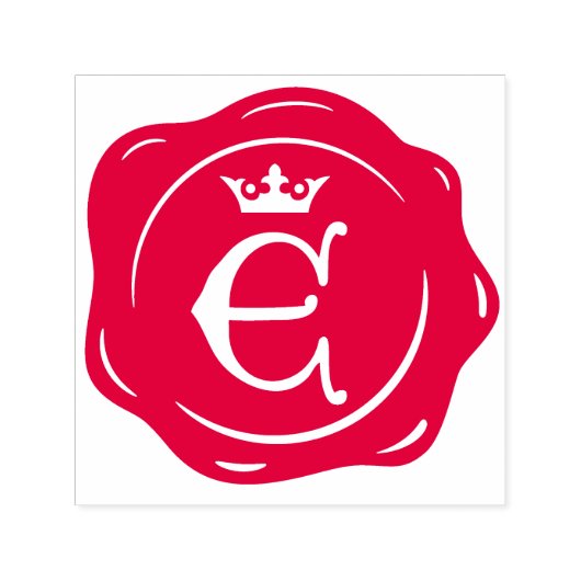 E - Antiek Wax Seal Gotische Kroon Initiaal Letter Zelfinktende Stempel (Design)