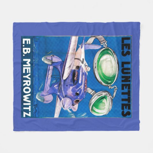 E.B. Meyrowitz Flying Goggles Advertisement Fleece Deken (Voorkant (Horizontaal))