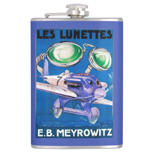 E.B. Meyrowitz Flying Goggles Advertisement Heupfles (Voorkant)