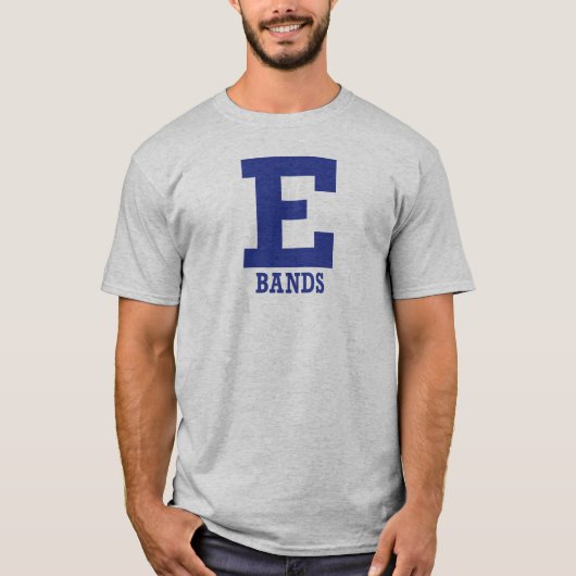 E-Bands Mannen Grijs Korte Mouw T-shirt (Voorkant)