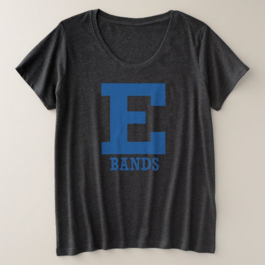 E-bands Soft Stretch Charcoal Grote Maat T-shirt (Design voorkant)