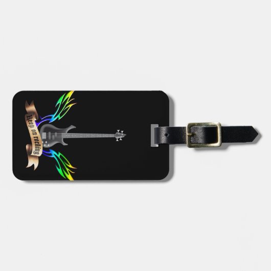 E-Bass guitar wings Bagagelabel (Voorkant horizontaal)