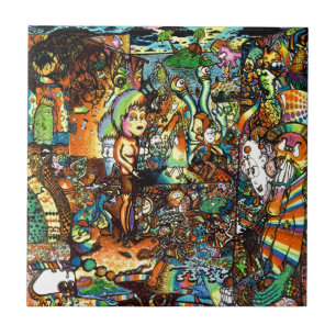 E Bent Psychedelic Art Tegeltje