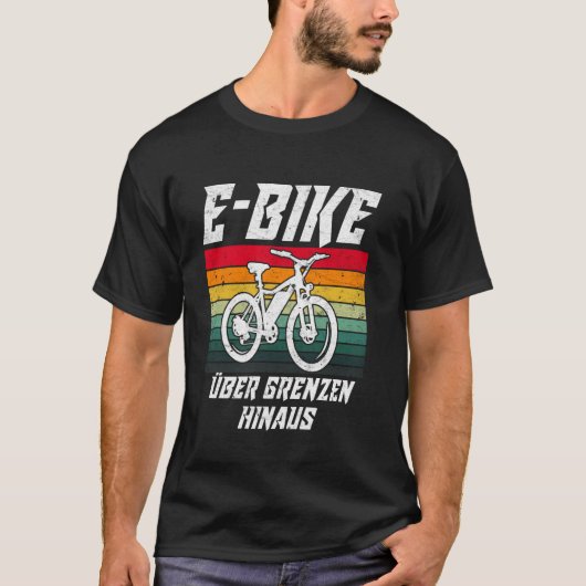 E-BIKE BEYOND LIMITS Elektrische fiets Grappige E- T-shirt (Voorkant)