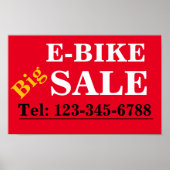 E-BIKE Big SALE SIGN for Showroom windows Poster (Voorkant)