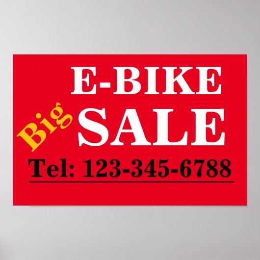 E-BIKE Big SALE SIGN for Showroom windows Poster (Voorkant)
