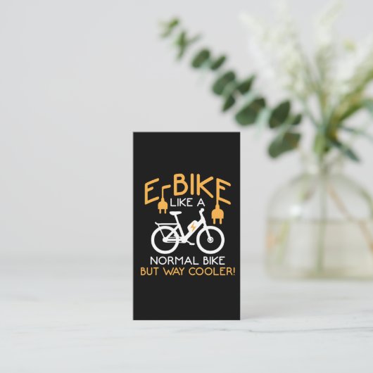 E-Bike Cycling Way Cooler Bike Funny Electric Bike Visitekaartje (Staand voorkant)