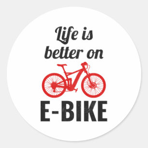 E-Bike Elektrische Fiets E-Fietser Fiets Ronde Sticker