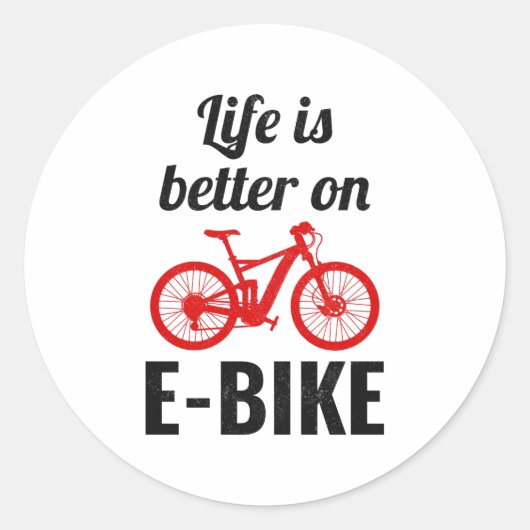 E-Bike Elektrische Fiets E-Fietser Fiets Ronde Sticker (Voorkant)