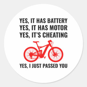 E-Bike Elektrische Fiets E-Fietser Fiets Ronde Sticker